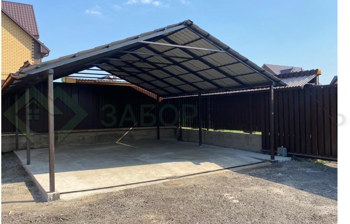 Двускатный навес