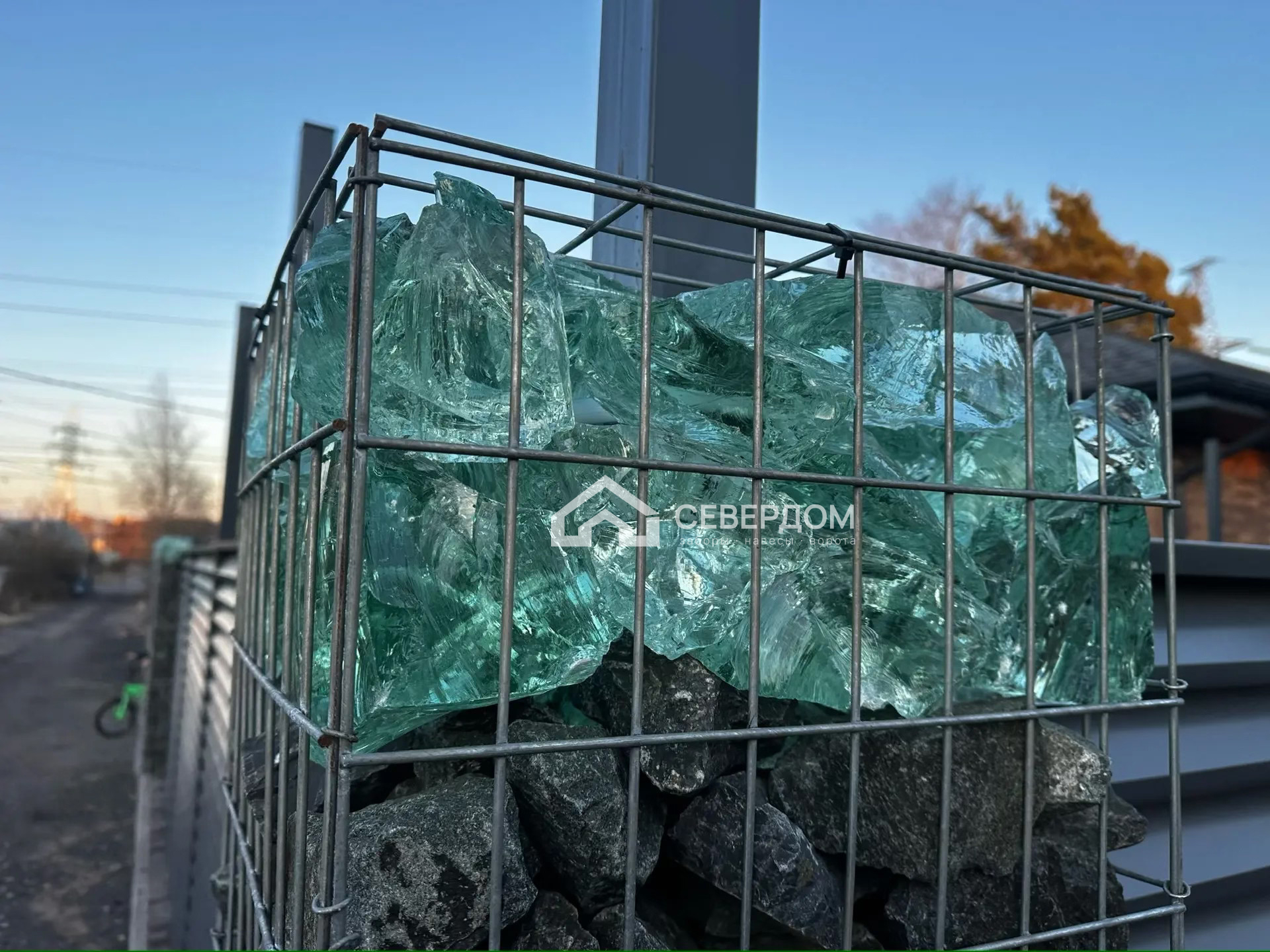 Стеклянное наполнение для габионов